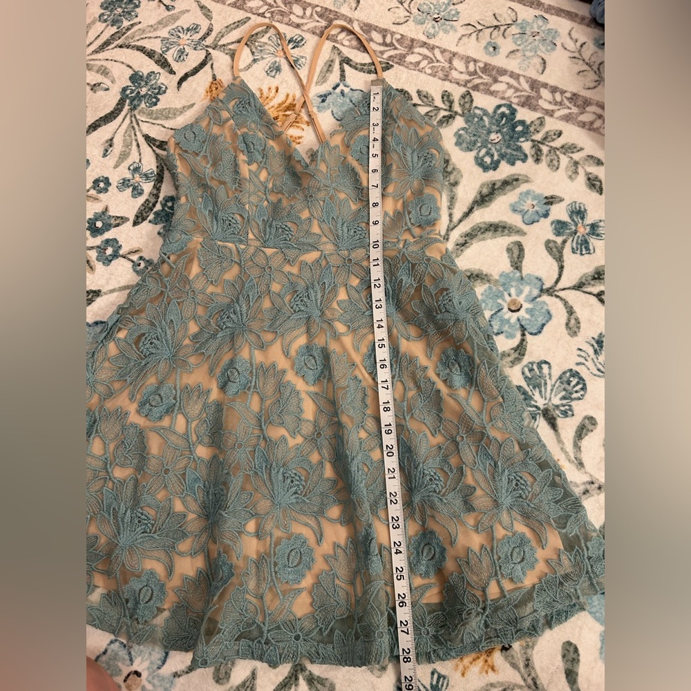 Forever 21 Blue Floral Lace Dress - Picture 8 of 9